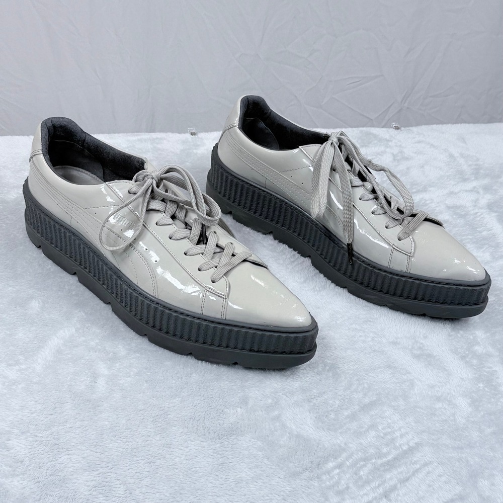 Puma Glossy Beige and Black Platform Sneakers - Picture 2 of 11